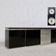 Steel and oak 70's enfilade by ludovico acerbis