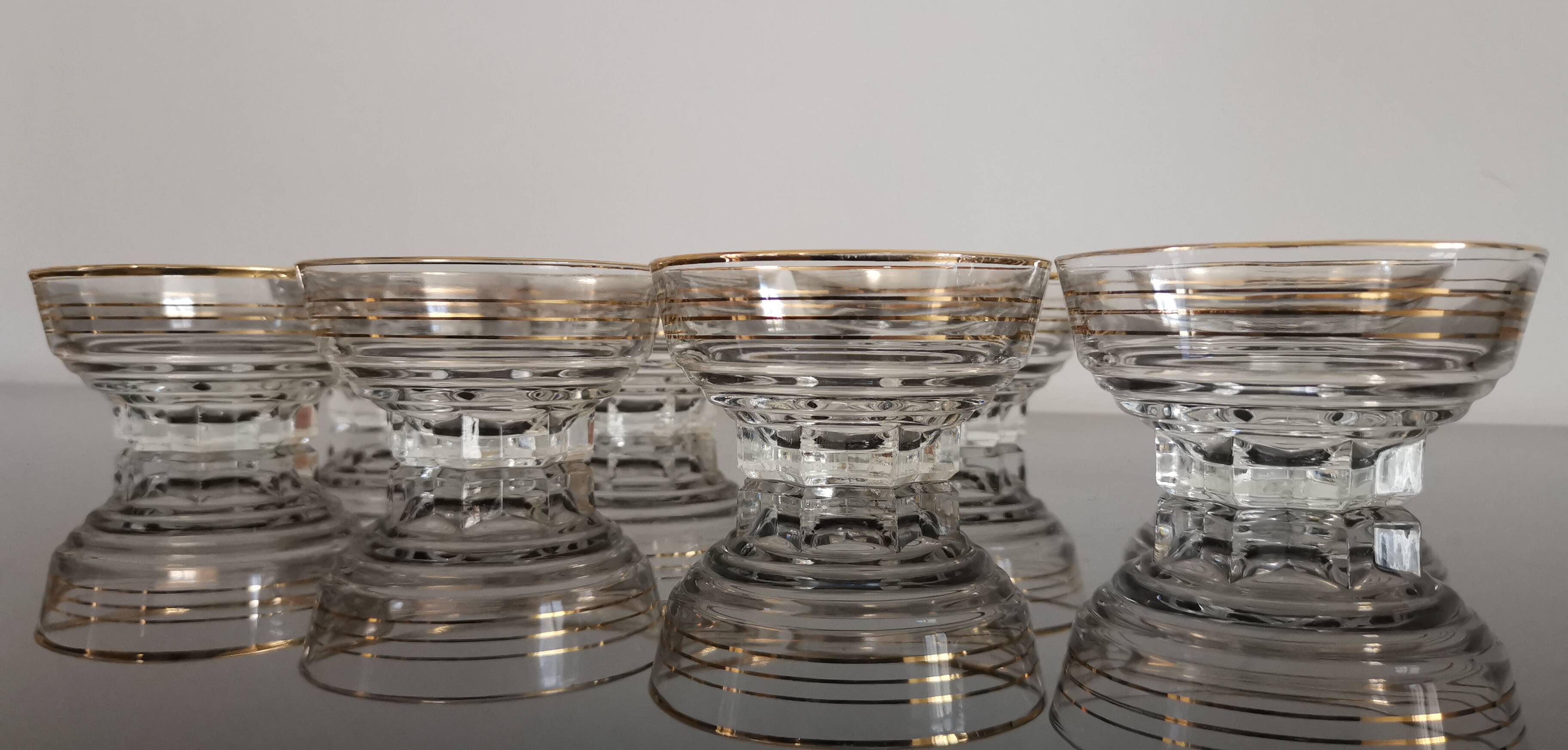 Champagne cups glassware from the Chapelle St Mesmin 30s