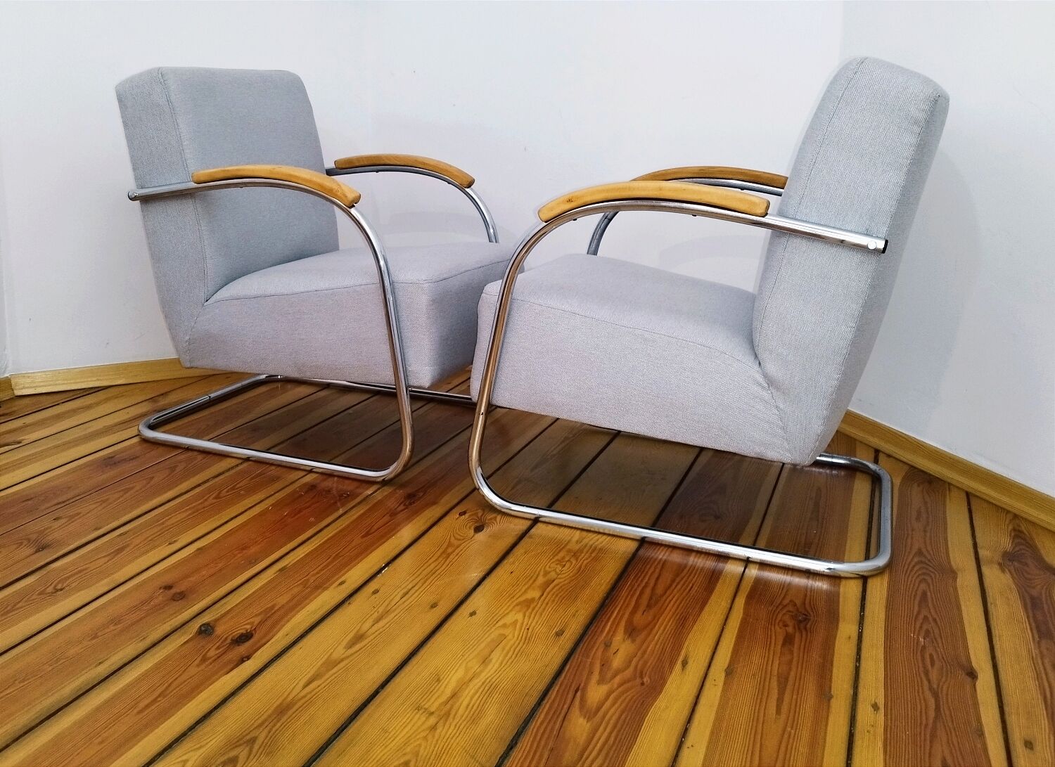 Pair of mücke melder fn 21 armchairs, vintage, 1930
