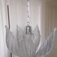 Chrome metal chandelier and glass plate