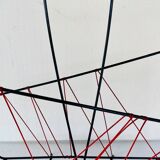 Vintage black metal magazine rack circa 19