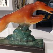 Sculture ceramique lévrier art déco années 1930