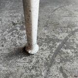 White Enameled Steel Top & Cast-Aluminum Knoll Outdoor Table — 1960s Modernist First Edition