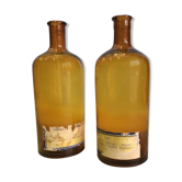 Set de 2 bouteilles de droguerie vintage essence de vanille 1900