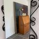 Miroir d’entrée vintage fer forgé avec tablette 38x105cm