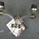 Art Deco 2-arm wall sconce with mirror and brass