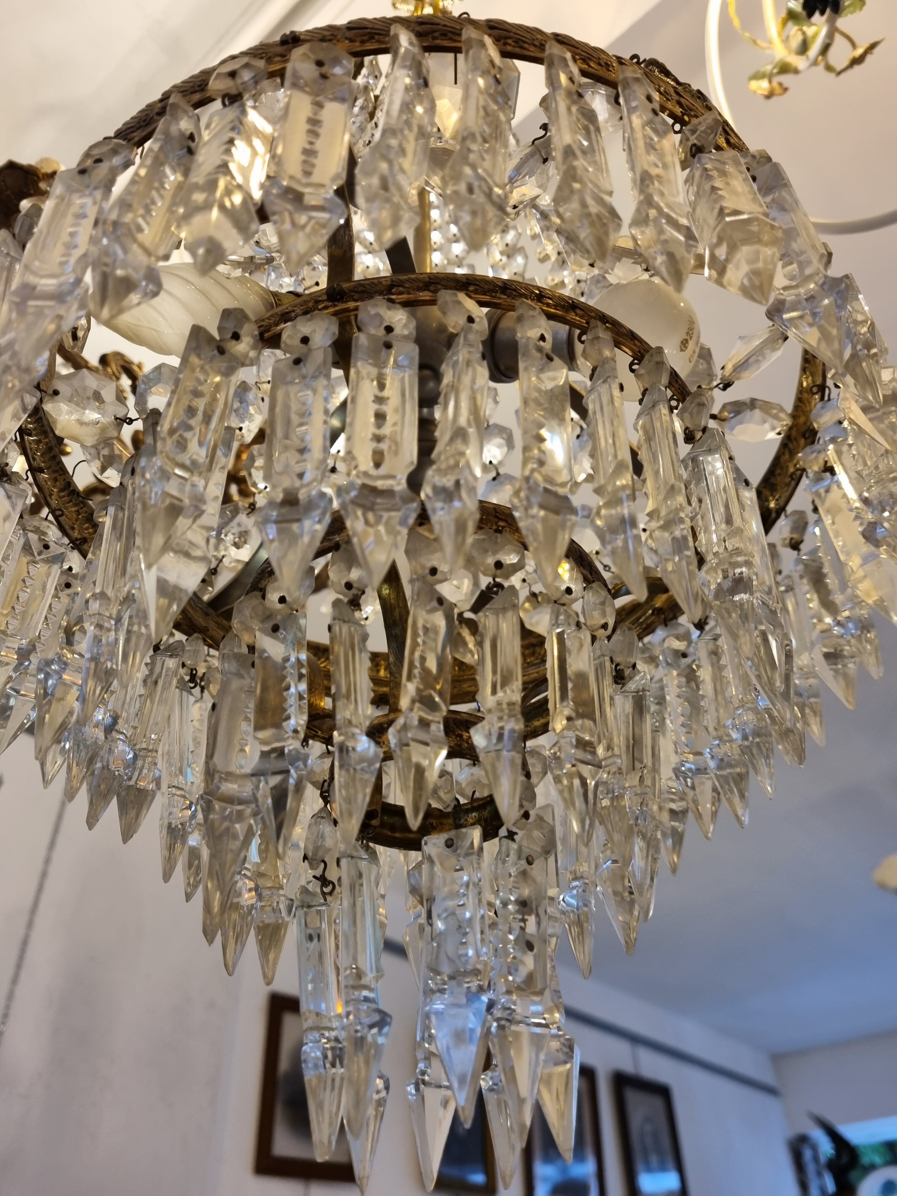 Hot air balloon chandelier with grapevines early twentieth century