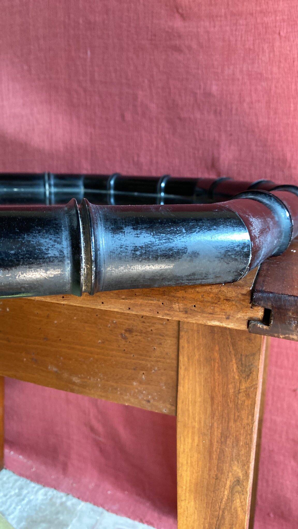 Black Bamboo Mirror from the 70s-80s