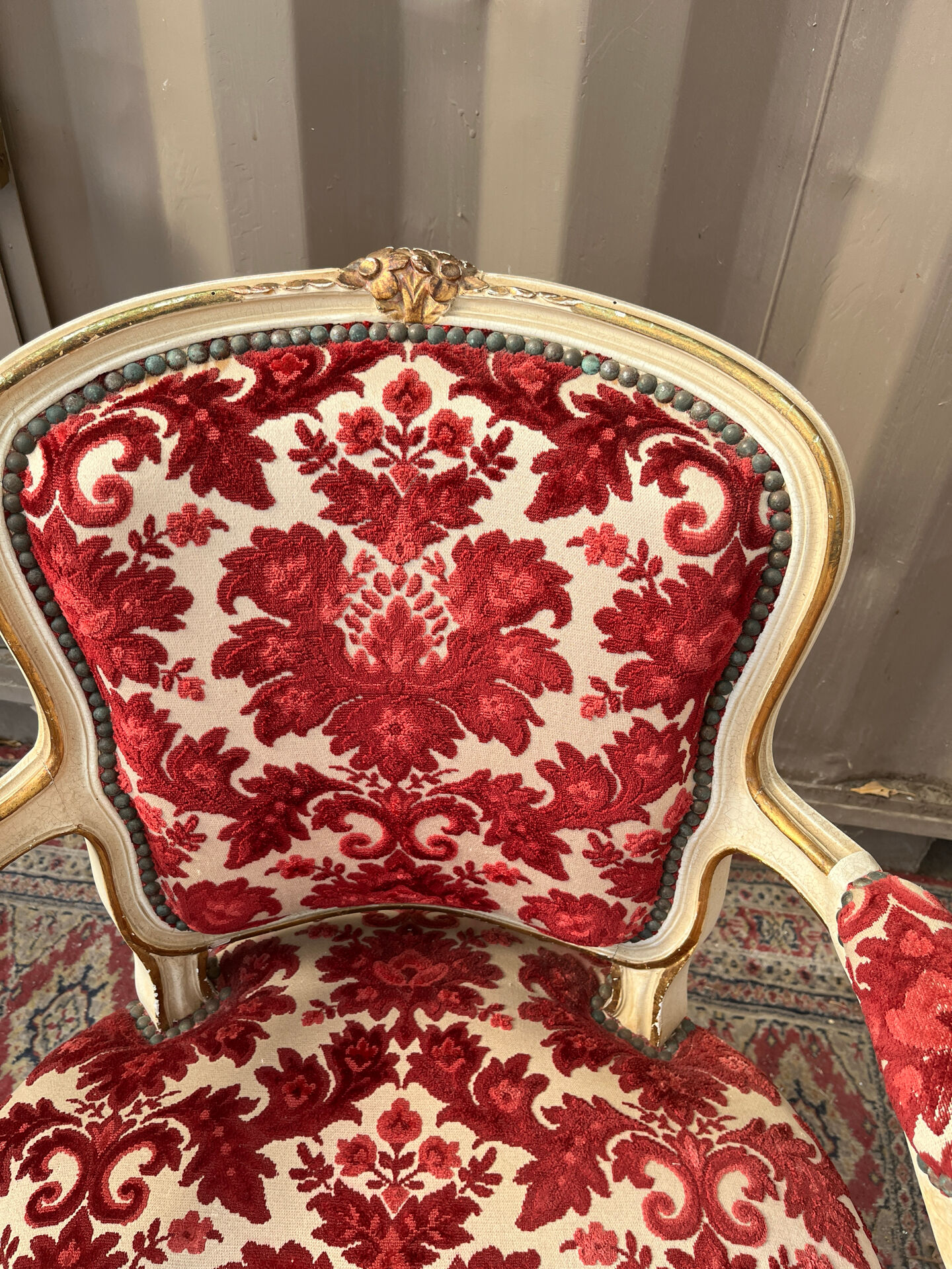 Louis XV style cabriolet armchair
