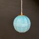 Suspension globe vintage en opaline bleue