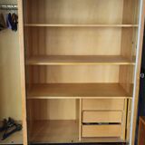 3-door wardrobe from the 60s - Art Deco / mid-century modern - tapered legs with metal feet.