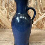 Blue stoneware pitcher by Herbert Schulze Crinitz