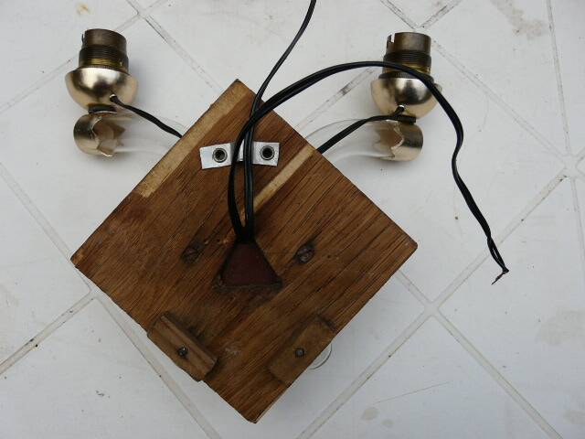 Art Deco 2-arm wall sconce with mirror and brass