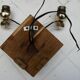 Art Deco 2-arm wall sconce with mirror and brass