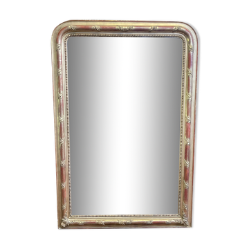 Louis Philippe period mirror in gilded stucco 100x147cm