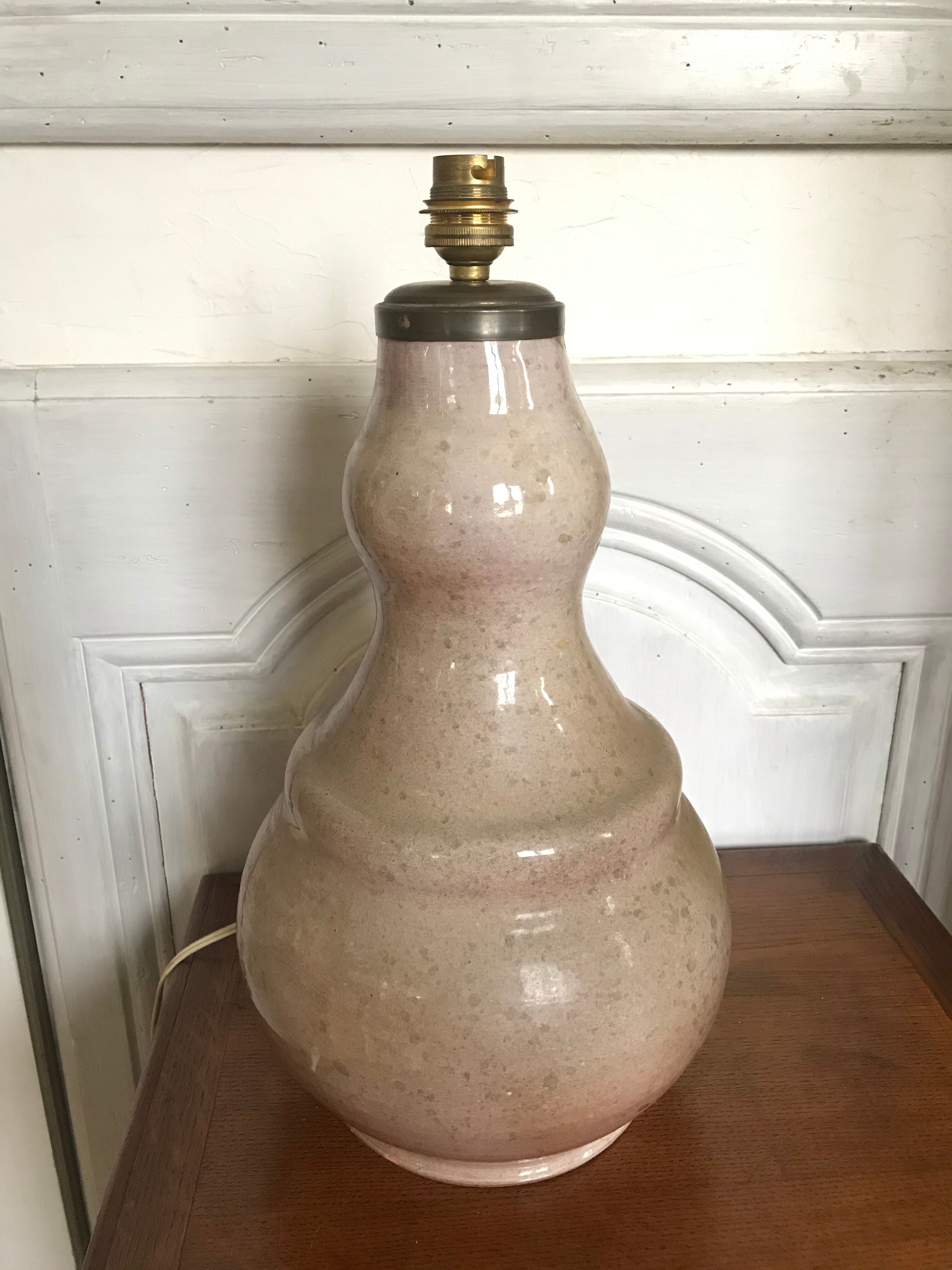 Vintage enamelled ceramic lamp base