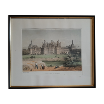 Lithographie du château de Chambord par Léon Auguste Asselineau