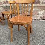 set of 4 Viennese chairs curved wood baumann Restaurant Paris bistro
