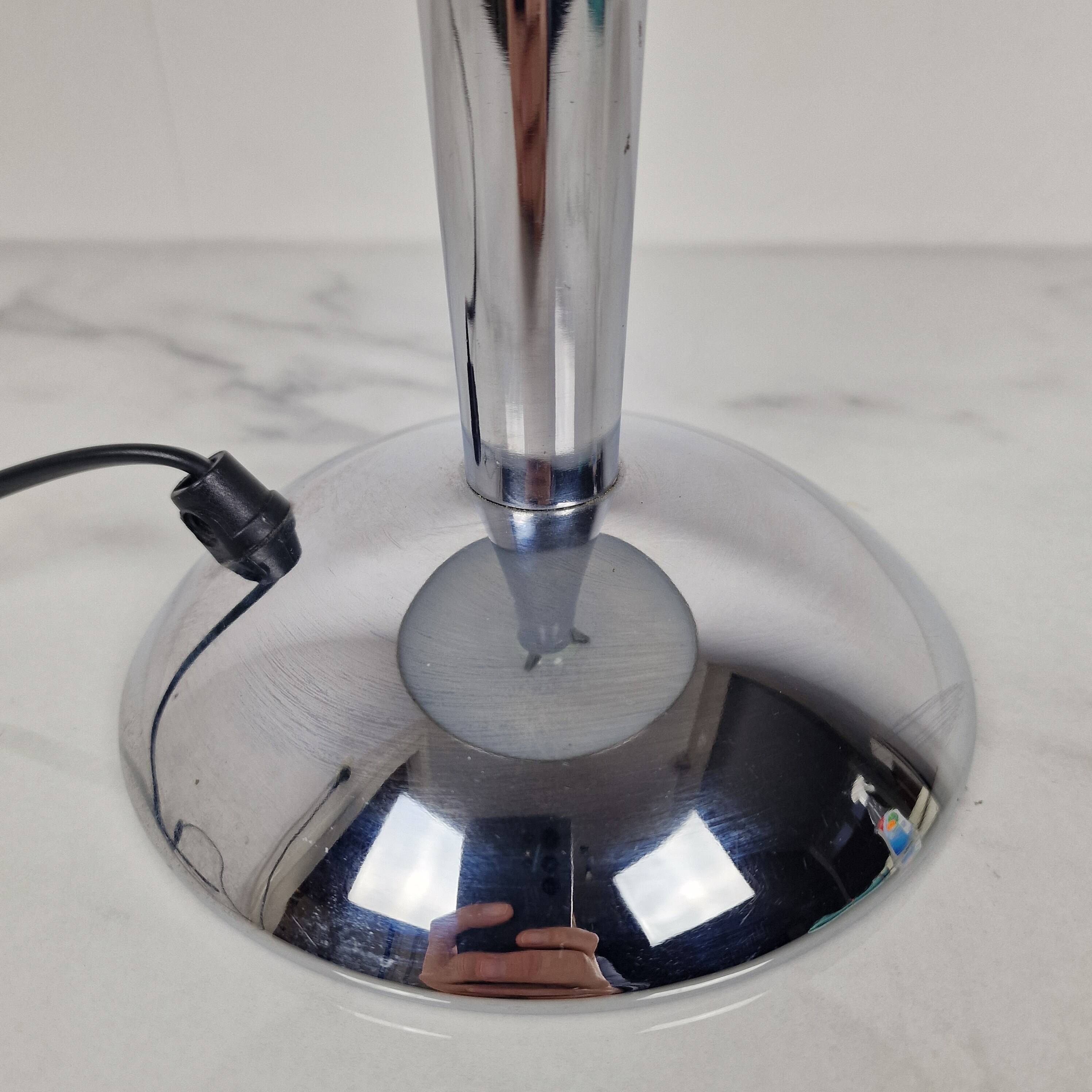 Vintage Chrome & Glass Table Lamp – Space Age Style
