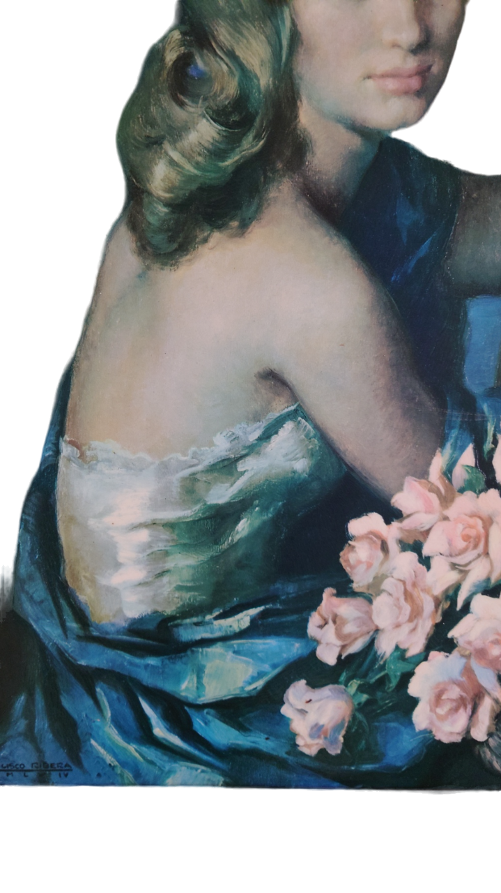 FRANCISCO RIBERA フランシスコ・リベラ 油絵 裸婦画 サイン入り