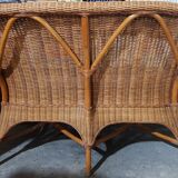 Vintage 2-seater rattan bench