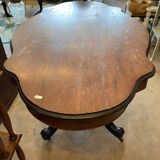 napoleon iii violin table mahogany top with drawers legs with castors