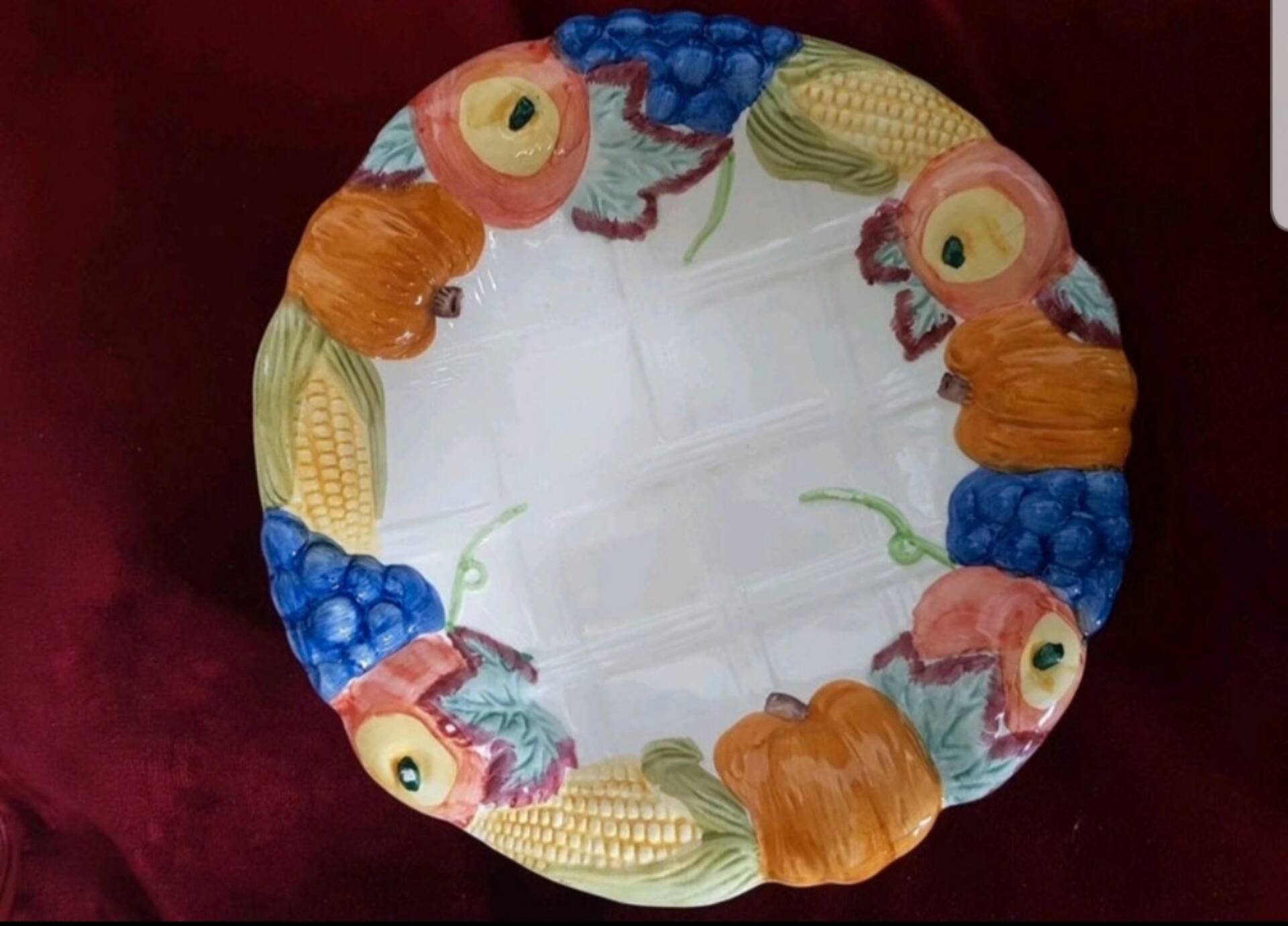 Plat à tarte de collection, Barbotine