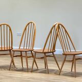 Ercol Folding Table and Four Quaker Chairs by Lucian Ercolani, 1960s