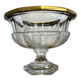 Cristalleries de Lorraine: large faceted bowl on crystal pedestal
