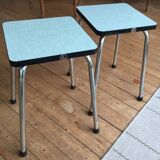 Duo of vintage matching stools in 60s formica brand Elem