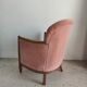 Armchair art deco pink velvet trim