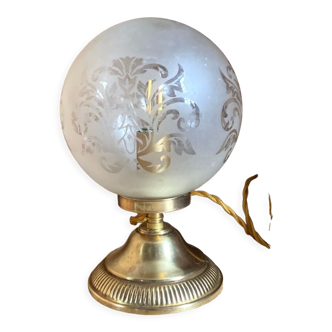 Lampe globe fleuri