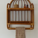 Rattan wall shelf