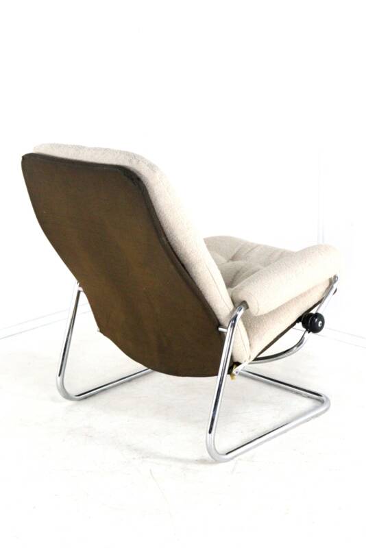 Ekornes Stressless 1970s armchair - very rare early model - new upholstered