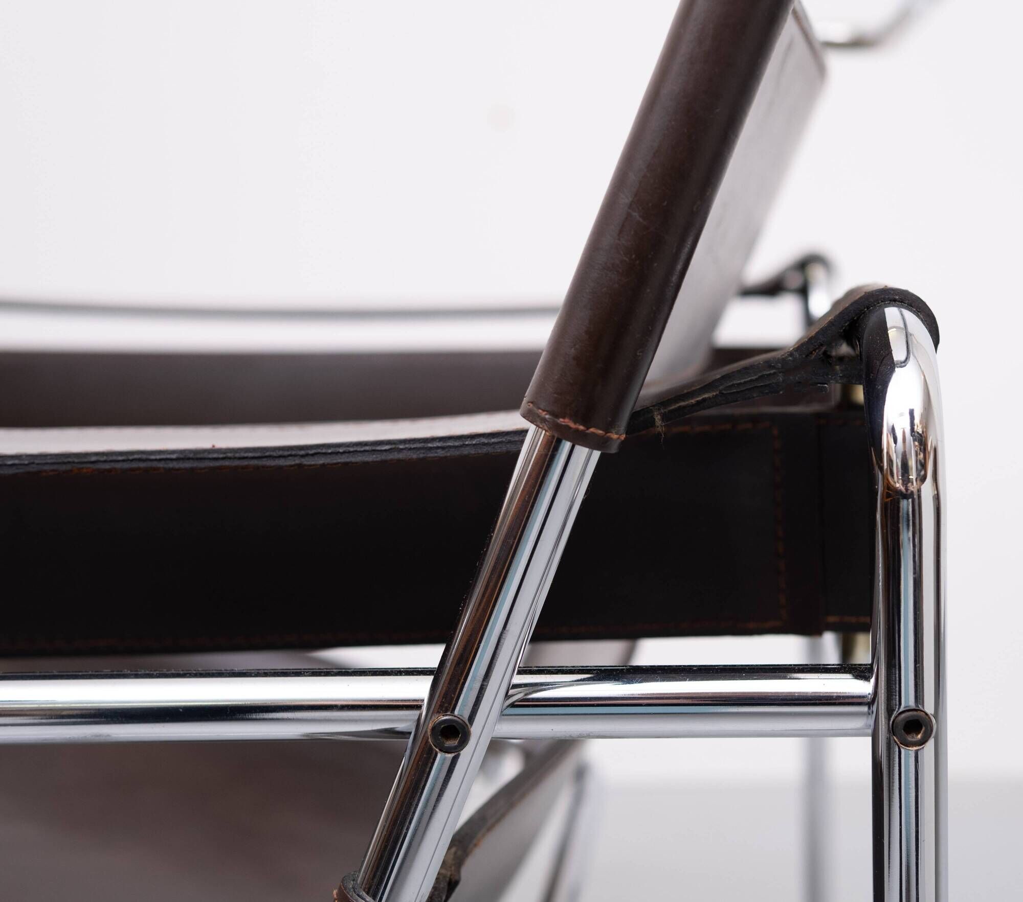 Wassily Dark Brown B3 Armchair Chair by Marcel Breuer for Gavina 1960s