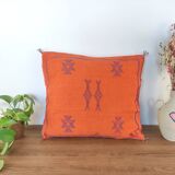Sabra orange Berber cushion
