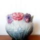 Art Nouveau flowerpot with slip peonies