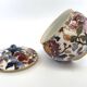 Old Sugar Bowl Candy Box Covered Earthenware Pot Gien Peonies