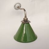 Swan neck enamelled sheet metal wall lights