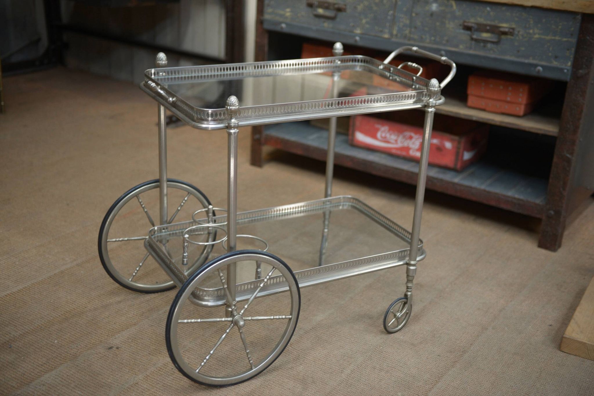 metal drinks trolley, France, 1960