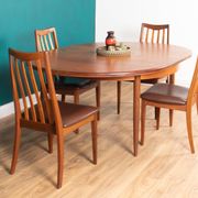 Retro Teak GPlan 1960s Fresco Dining Table & 4 Four Chairs By Victor Wilkins