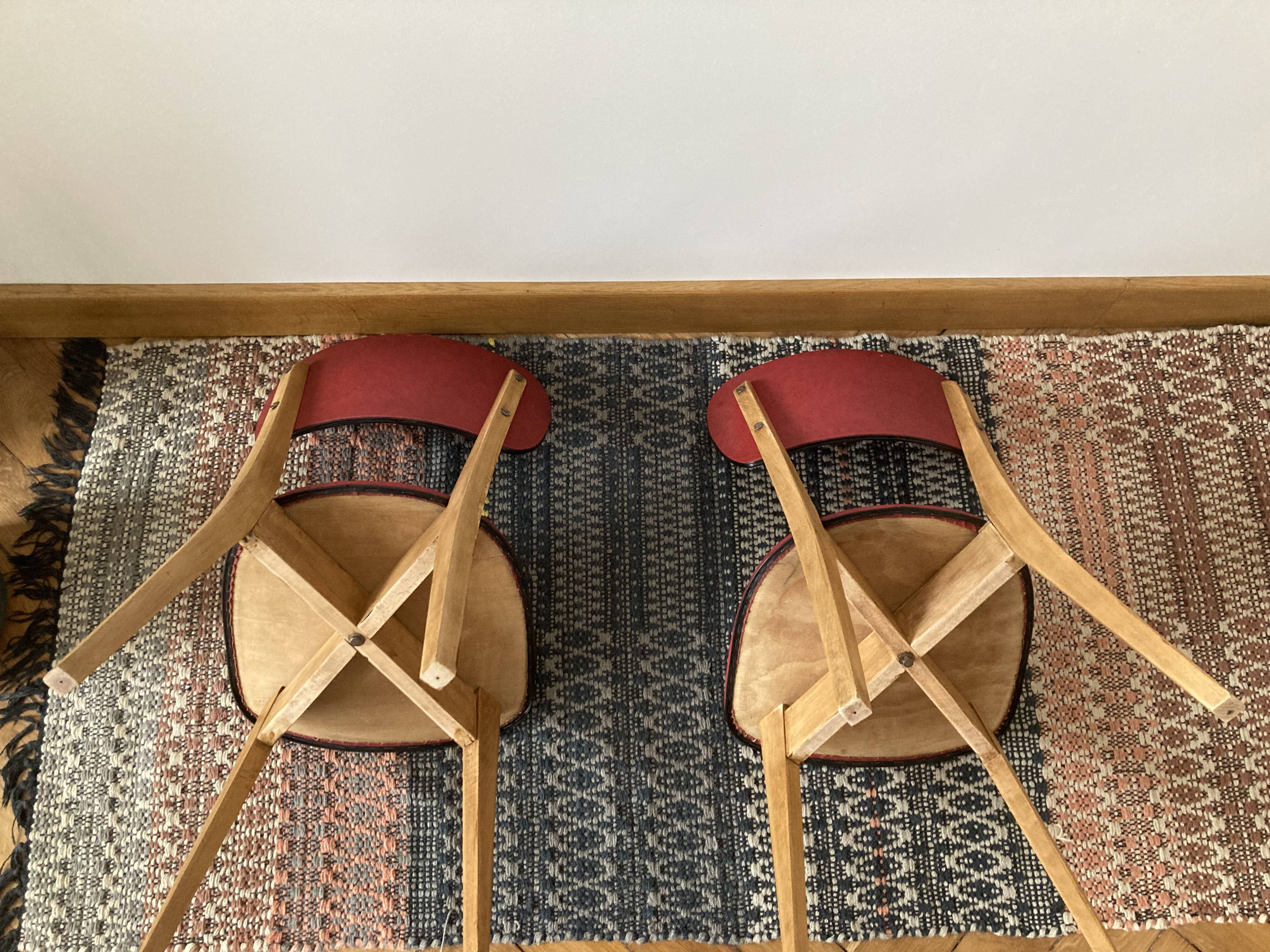 Pair of red skai chairs