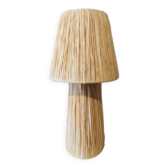 Large raffia lamp