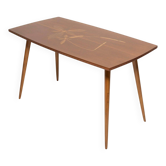 Table basse antique milieu du siècle, vintage, en bois de hêtre peint à la main, Allemagne, années 1960