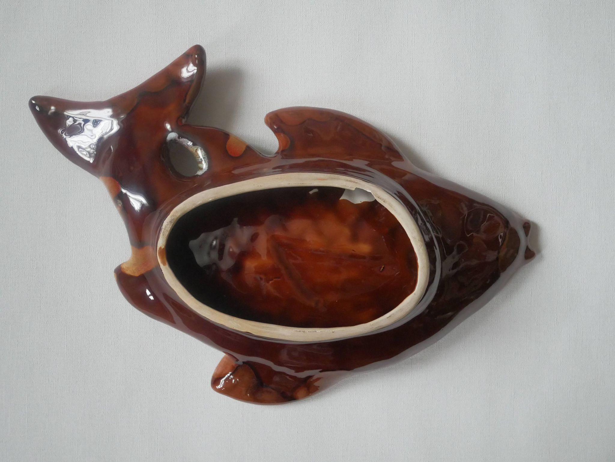 Colorful ceramic fish handcrafted pottery handmade retro kitch hand painted