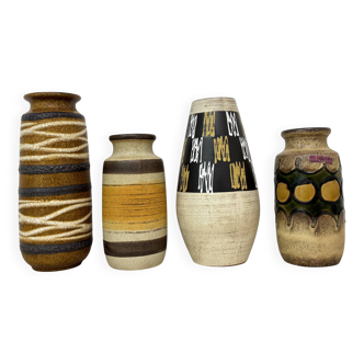 4 vases en céramique Scheurich, Allemagne de l'Ouest, années 1970