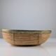 Italian oval rattan and brass centerpiece, mid-century style, 1970s