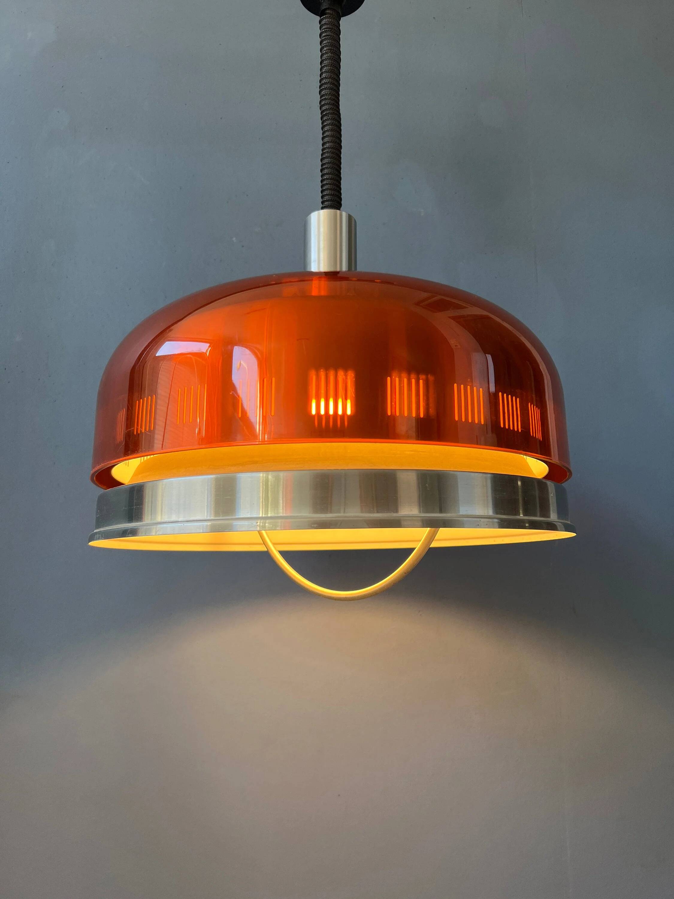 Suspension UFO Space Age orange transparente
