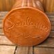 Old soulaines vase france ceramic brown & orange vintage #a393