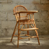 Vintage rattan high chair